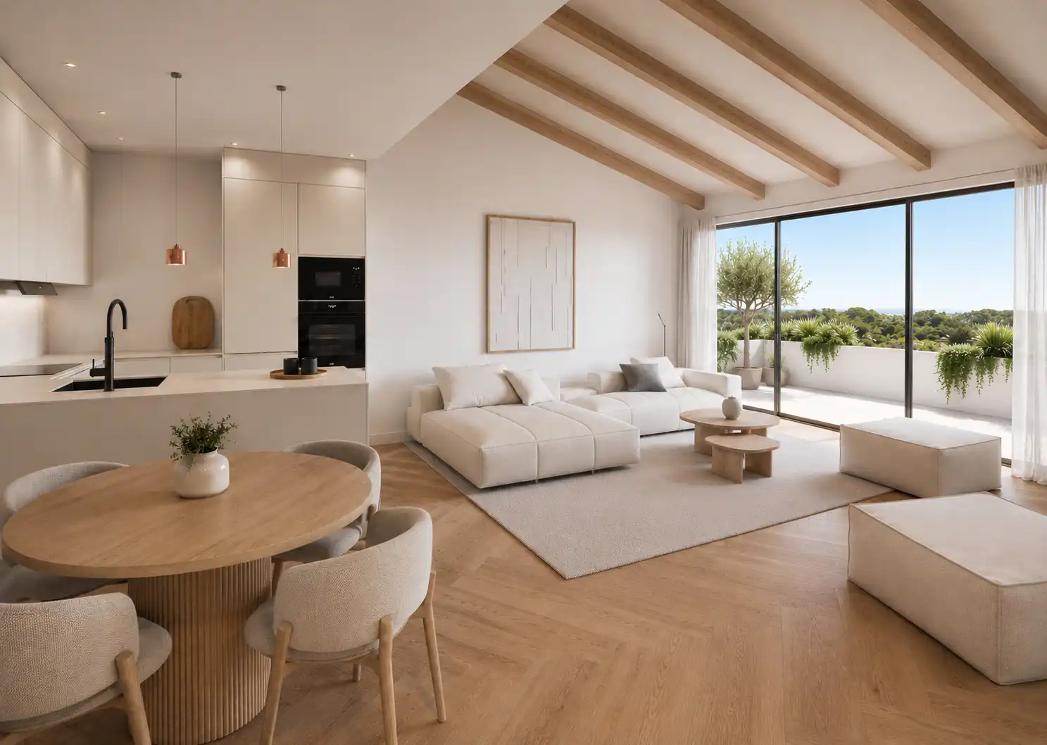 Sala de estar de Ático en venta en Cabrils con Aire acondicionado, Calefacción y Parquet