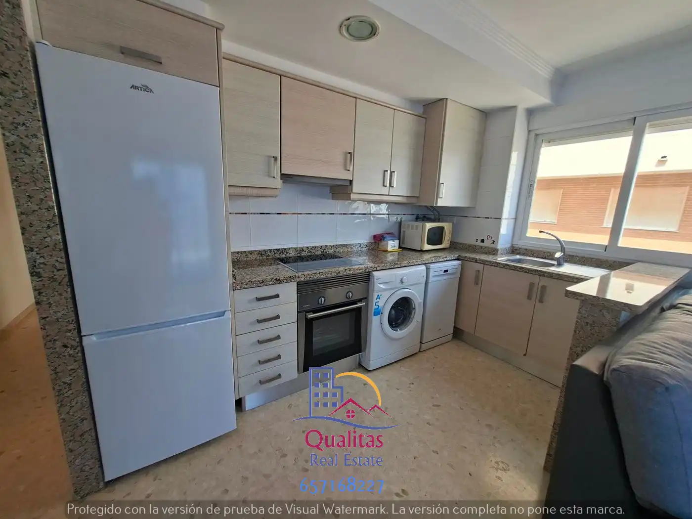 Cocina de Apartamento de alquiler en Oliva con Aire acondicionado, Calefacción y Terraza