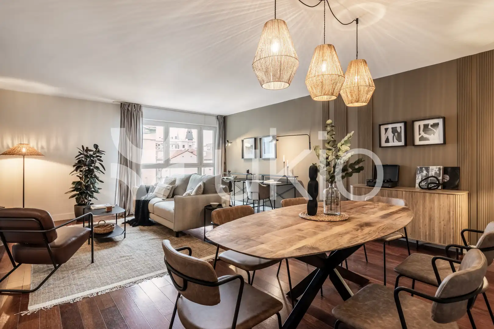 Sala de estar de Apartamento de alquiler en Madrid con Aire acondicionado, Calefacción y Parquet