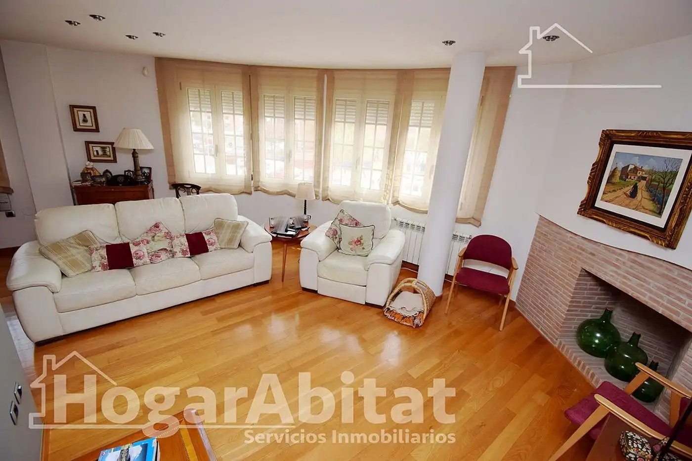 Wohnzimmer von Einfamilien-Reihenhaus zum Verkauf in Vila-real mit Klimaanlage, Privatgarten und Terrasse