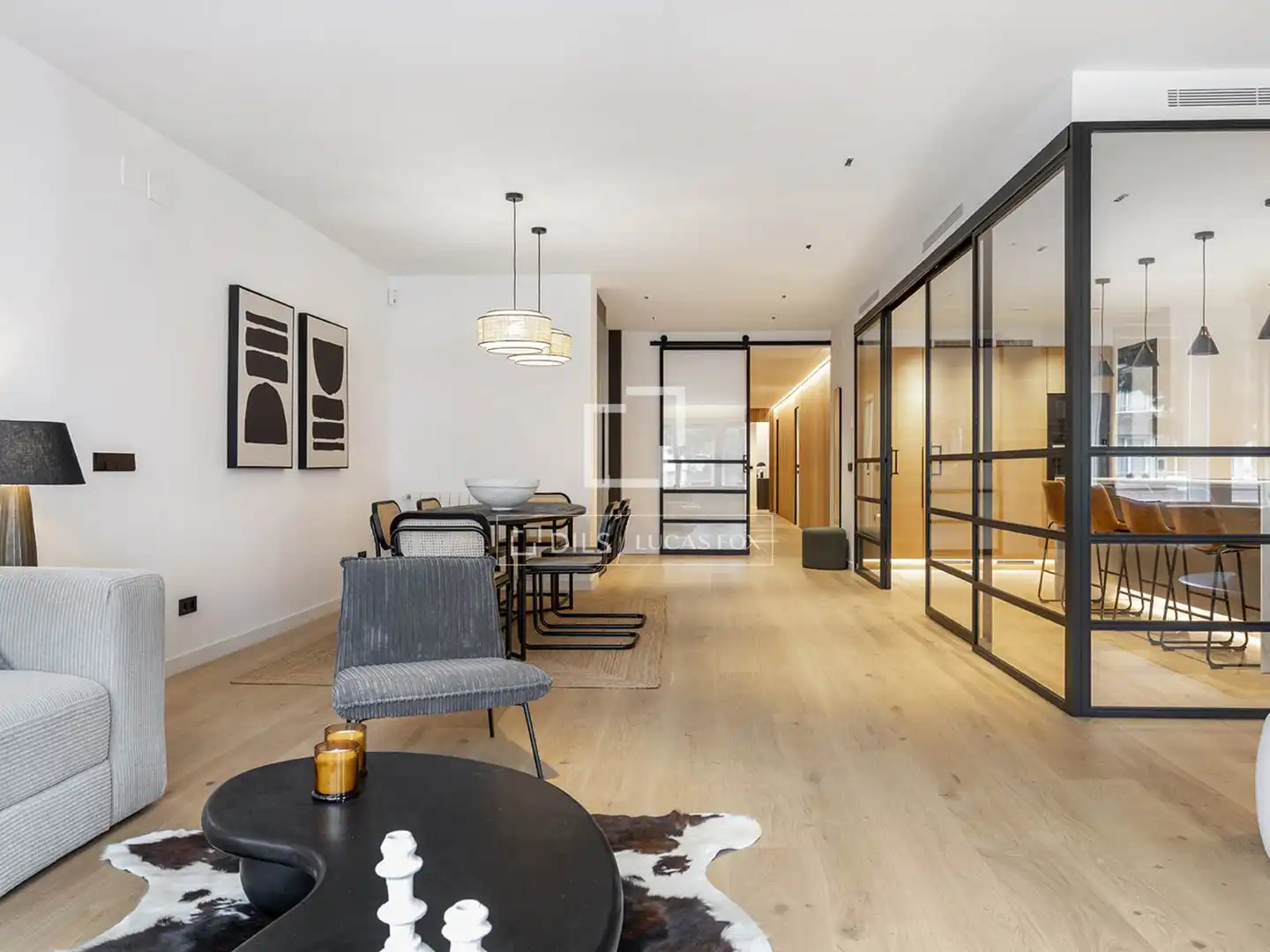 Living room of Flat for rent in Barcelona  with Air Conditioner, Heating and Parquet flooring