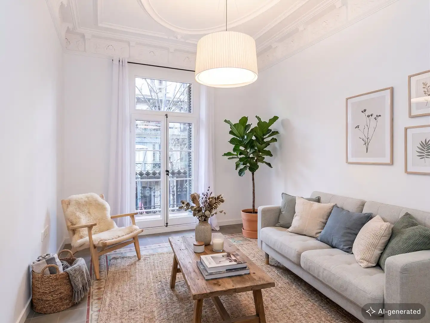 Living room of Flat for sale in  Barcelona Capital  with Air Conditioner, Heating and Balcony