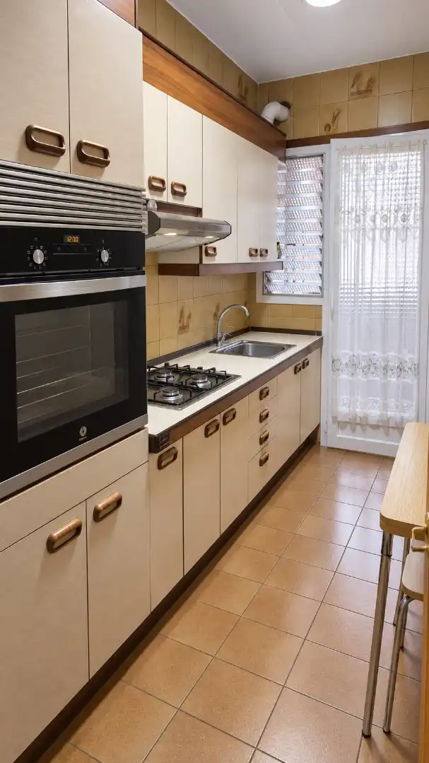 Kitchen of Flat for sale in El Prat de Llobregat  with Air Conditioner, Heating and Oven