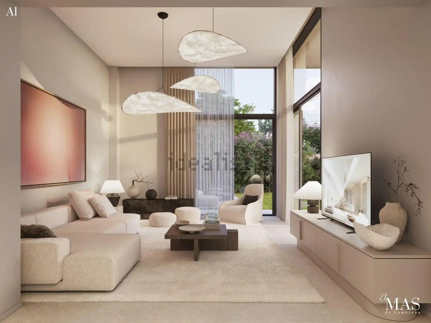 Sala d'estar de Casa o xalet en venda en Bétera amb Aire condicionat, Jardí privat i Terrassa