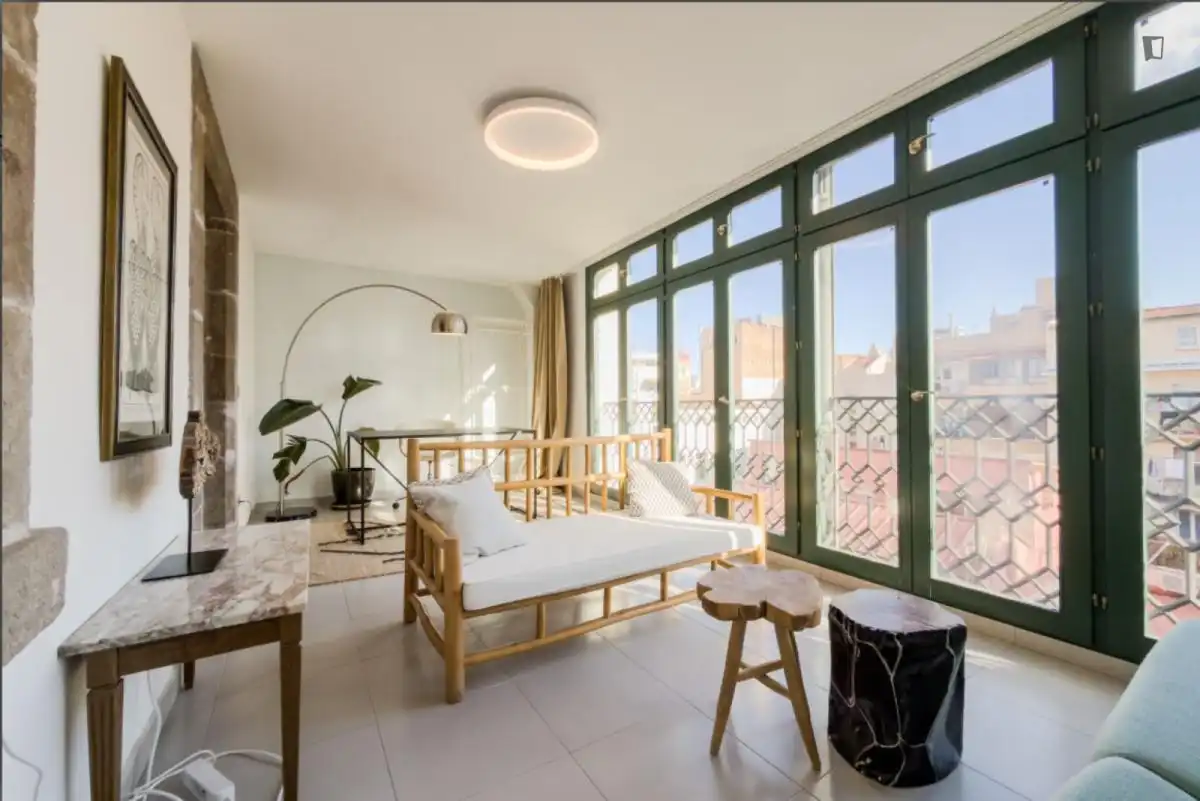 Habitación de Apartamento de alquiler en Barcelona con Aire acondicionado, Calefacción y Amueblado