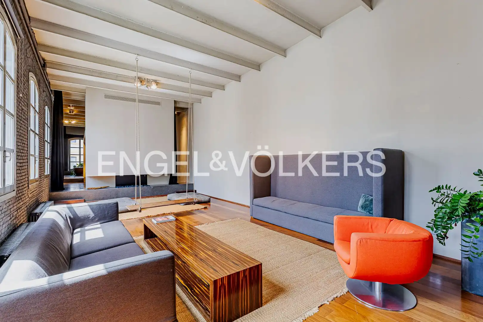 Sala de estar de Loft de alquiler en Barcelona con Aire acondicionado, Calefacción y Parquet