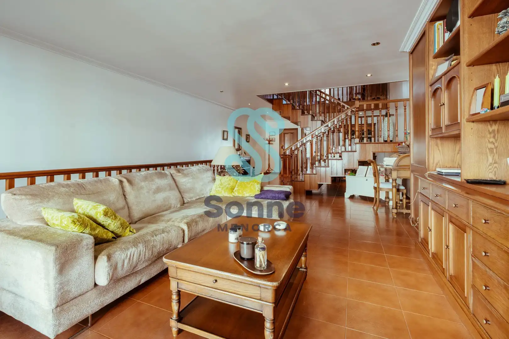 Sala de estar de Casa adosada en venta en Ferreries con Aire acondicionado y Terraza