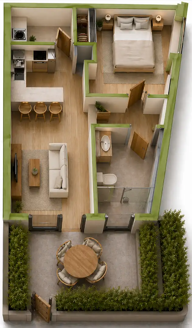 Terraza de Apartamento en venta en Sanxenxo con Aire acondicionado, Calefacción y Parquet