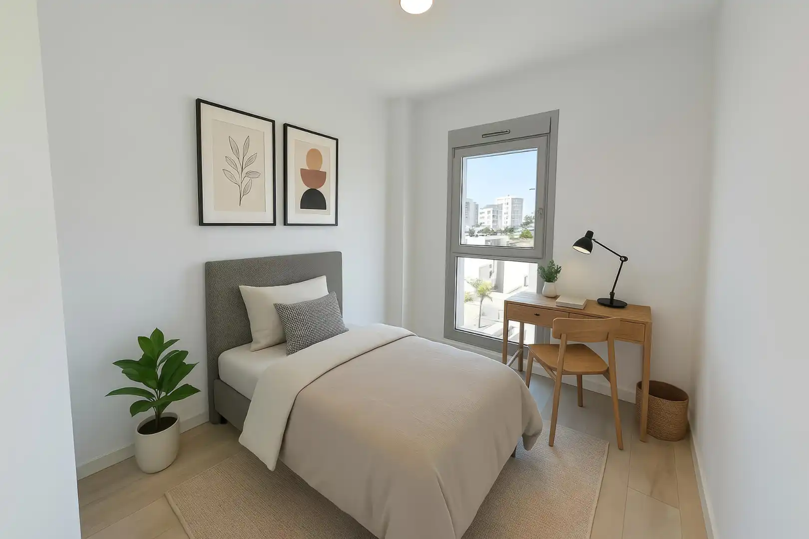 Schlafzimmer von Wohnung zur Miete in Dos Hermanas mit Klimaanlage, Heizung und Parkett