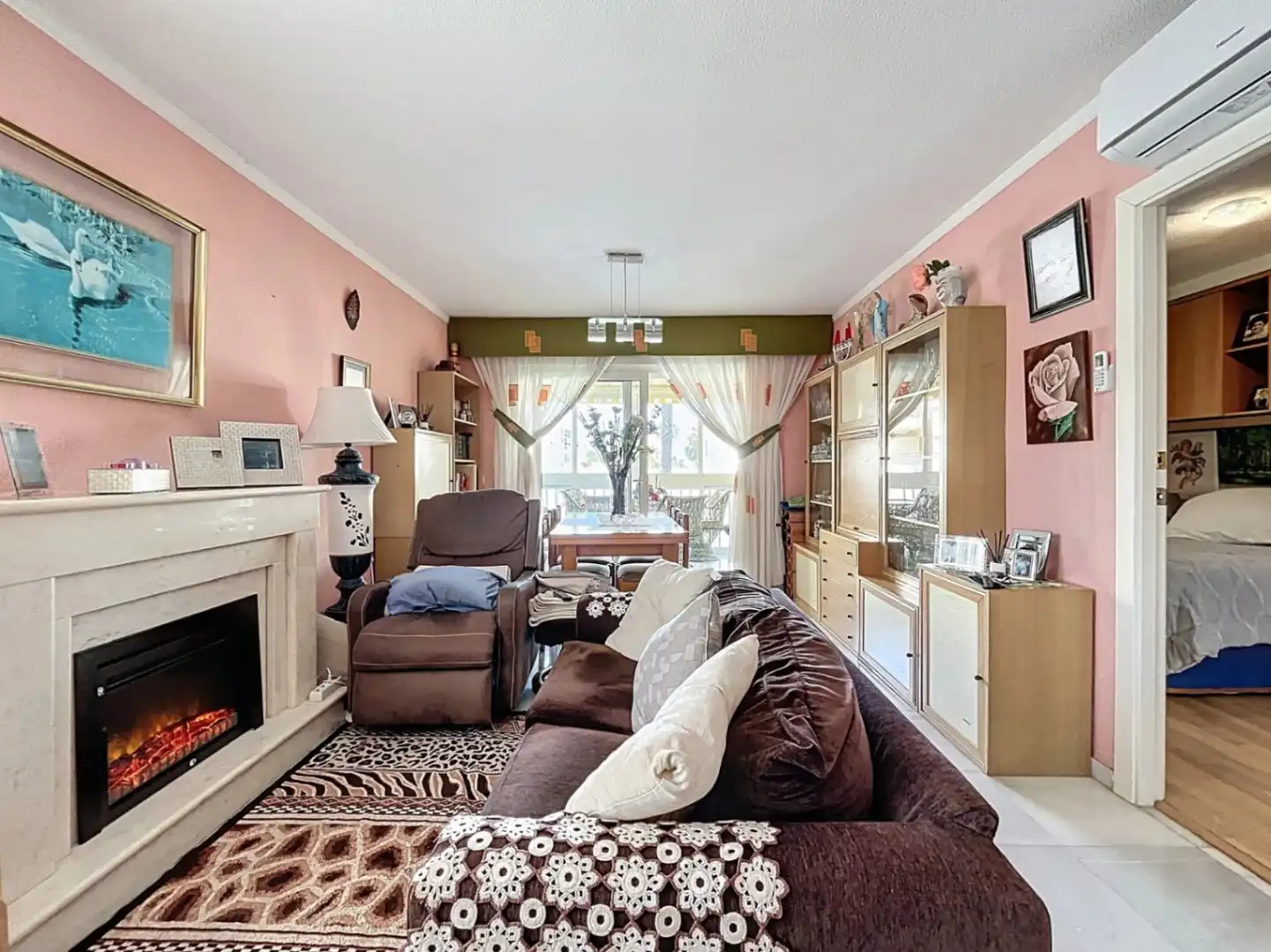 Wohnzimmer von Wohnung zum Verkauf in L'Alfàs del Pi mit Klimaanlage, Privatgarten und Schwimmbad