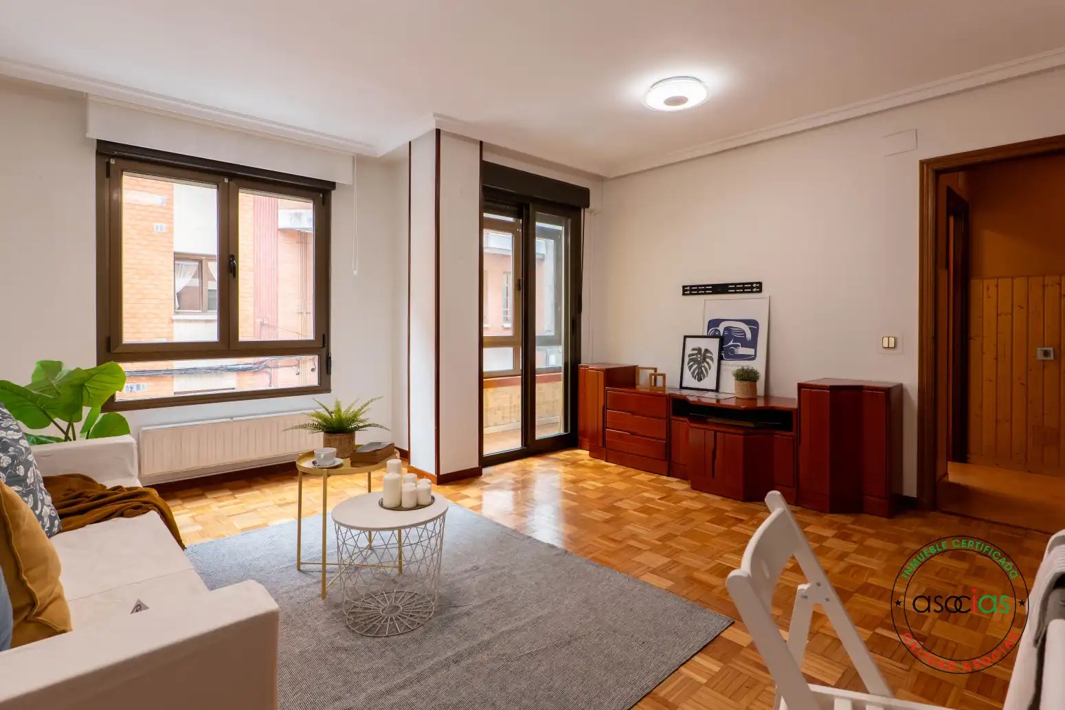 Wohnzimmer von Wohnung zum Verkauf in Gijón  mit Heizung, Parkett und Abstellraum