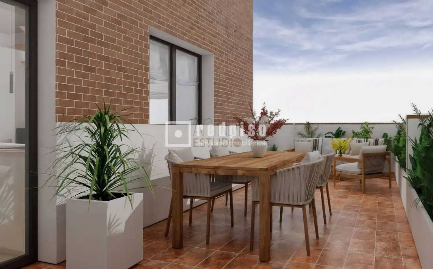 Terrasse von Dachboden zum Verkauf in Madrid mit Klimaanlage, Heizung und Parkett