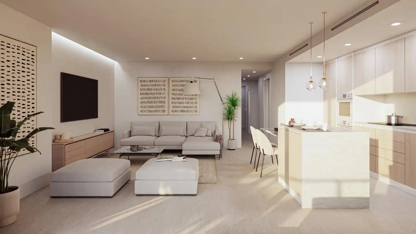 Wohnzimmer von Erdgeschoss zum Verkauf in Finestrat mit Klimaanlage und Terrasse