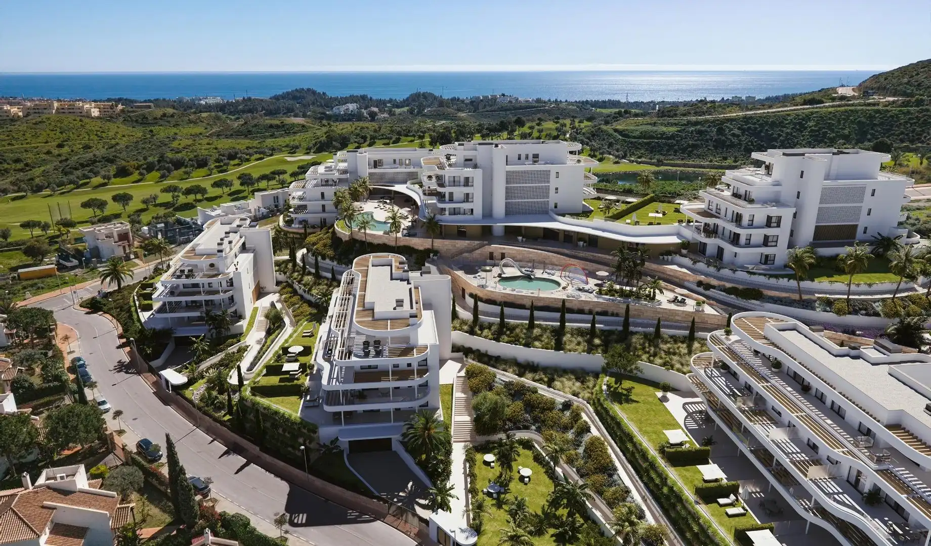 Vista exterior de Apartamento en venta en Mijas con Aire acondicionado, Calefacción y Jardín privado