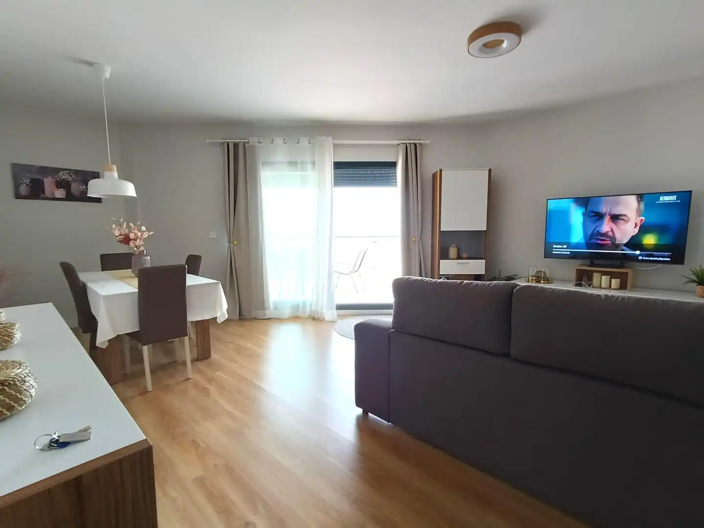 Living room of Flat for rent in Rincón de la Victoria  with Air Conditioner, Heating and Parquet flooring