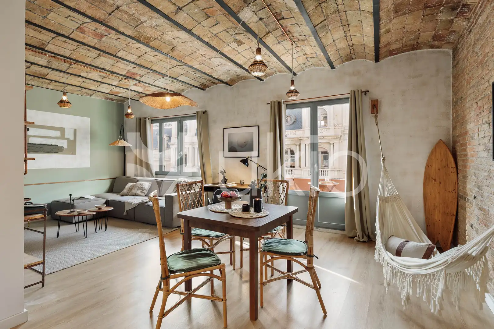 Living room of Apartments for rent in Barcelona  with Air Conditioner, Heating and Furnished