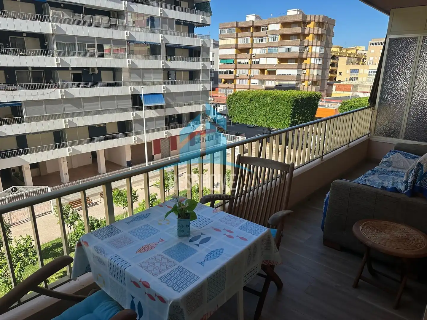 Terrasse von Wohnungen zur Miete in Cullera mit Klimaanlage, Privatgarten und Terrasse
