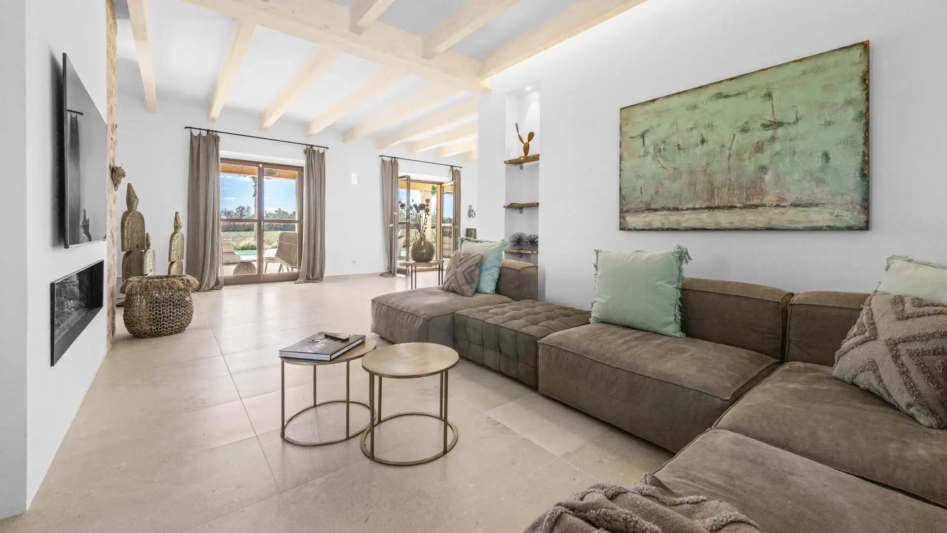 Living room of Country homes for sale in Ses Salines  with Air Conditioner, Heating and Terrace