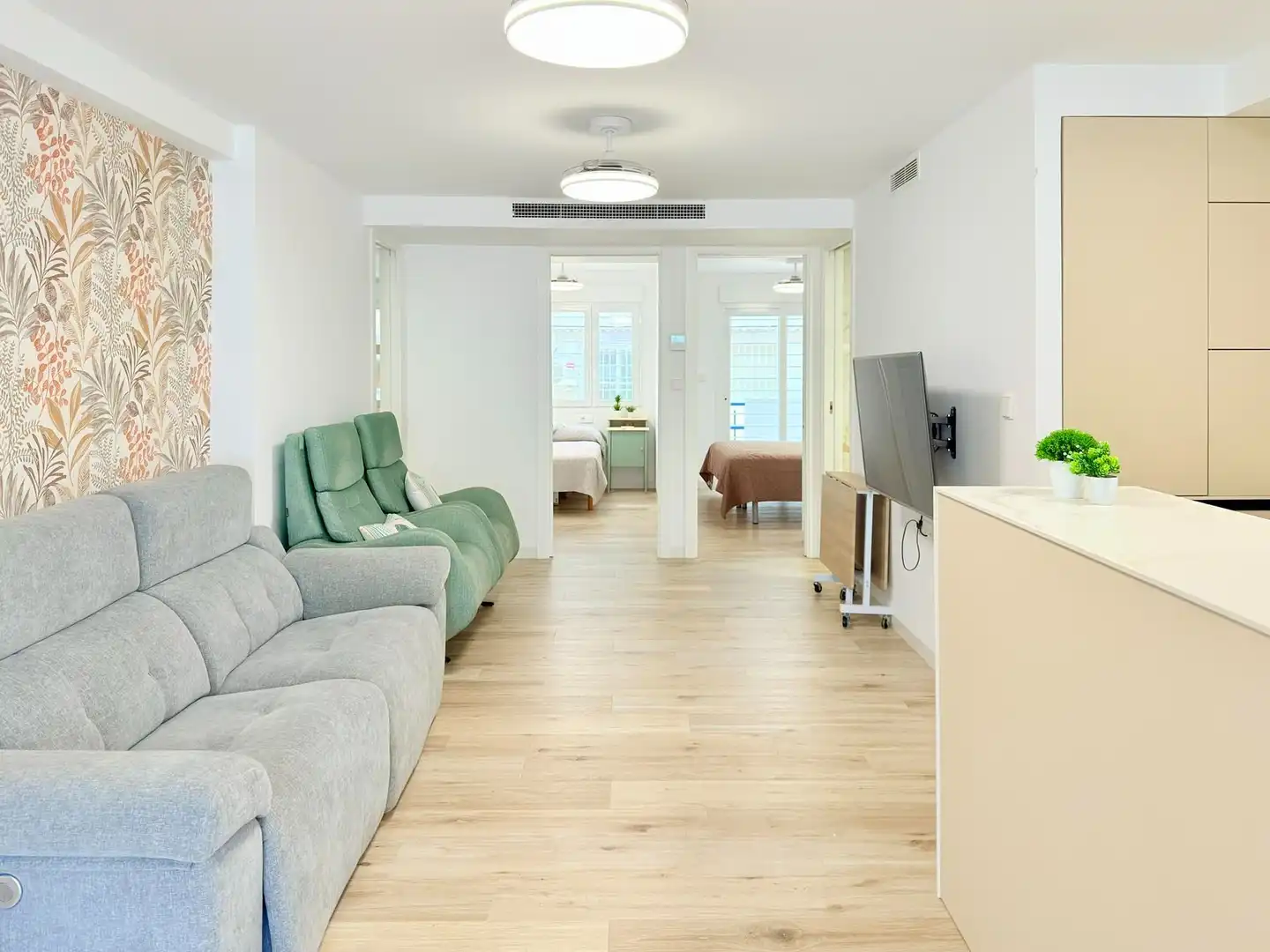 Wohnzimmer von Wohnungen zum Verkauf in La Manga del Mar Menor mit Klimaanlage, Heizung und Terrasse