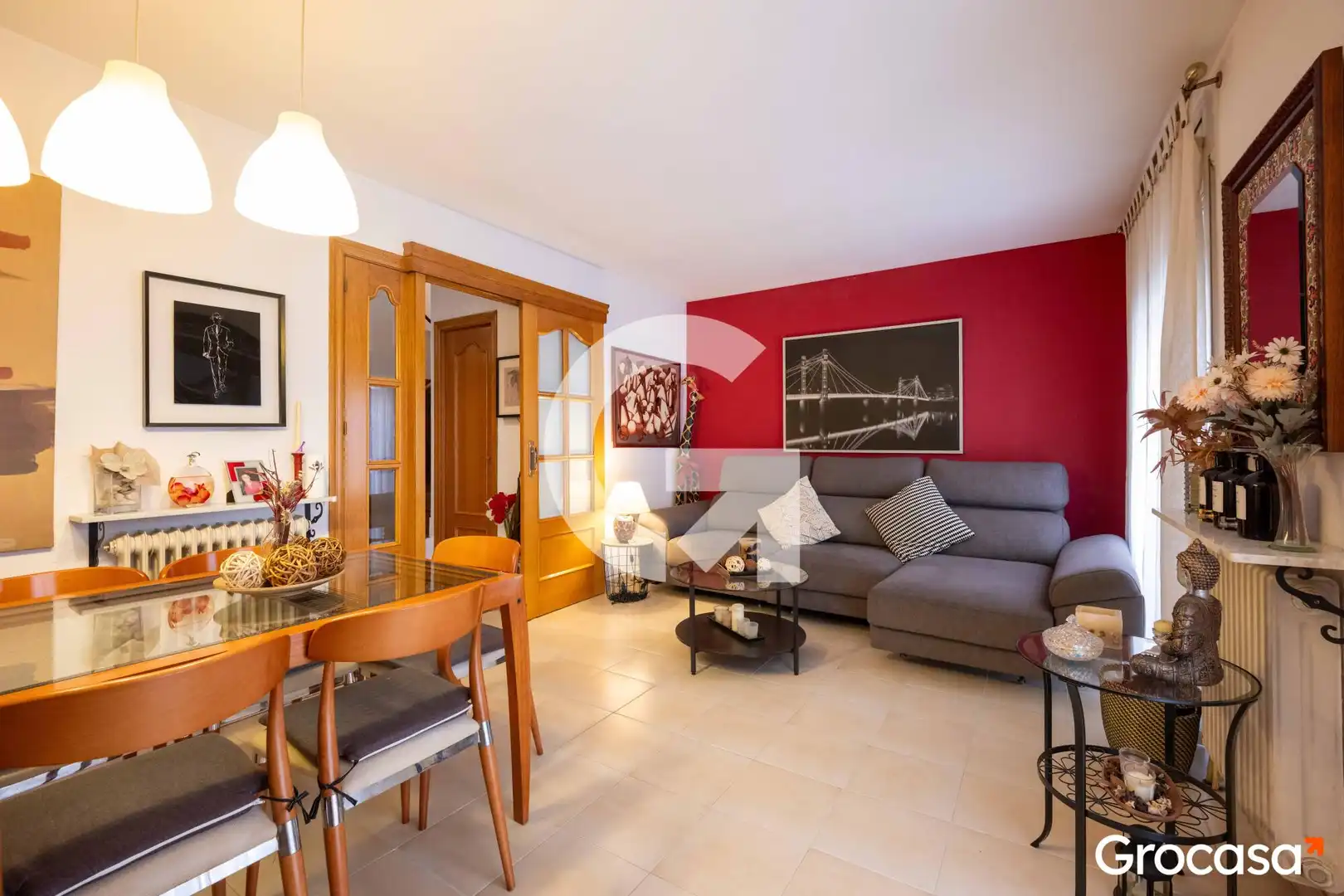 Sala de estar de Dúplex en venta en Granollers con Calefacción, Terraza y Amueblado
