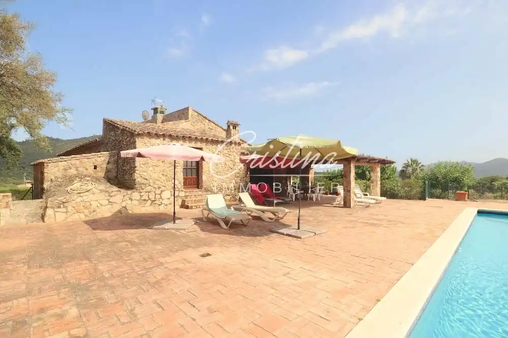 Terrasse von Country house zum Verkauf in Santa Cristina d'Aro mit Heizung, Privatgarten und Schwimmbad