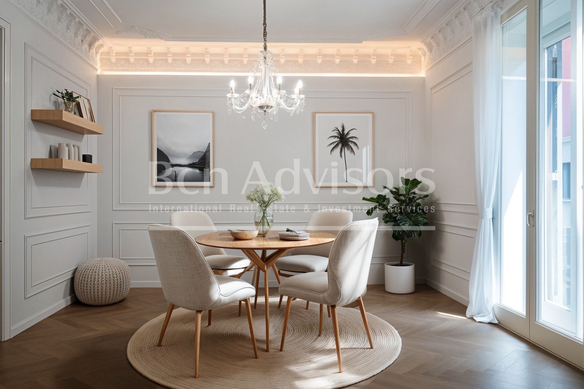 Menjador de Apartament en venda en  Barcelona Capital amb Aire condicionat, Calefacció i Parquet