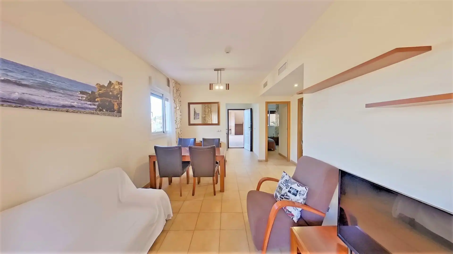 Sala d'estar de Apartament en venda en Águilas amb Aire condicionat, Calefacció i Jardí privat
