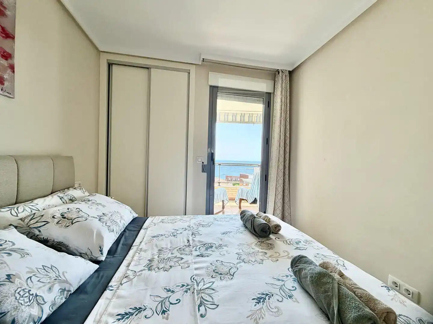 Schlafzimmer von Wohnung zur Miete in Calpe / Calp mit Klimaanlage, Privatgarten und Abstellraum