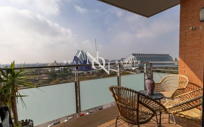 Terrace of Flat to rent in  Valencia Capital  with Air Conditioner and Balcony