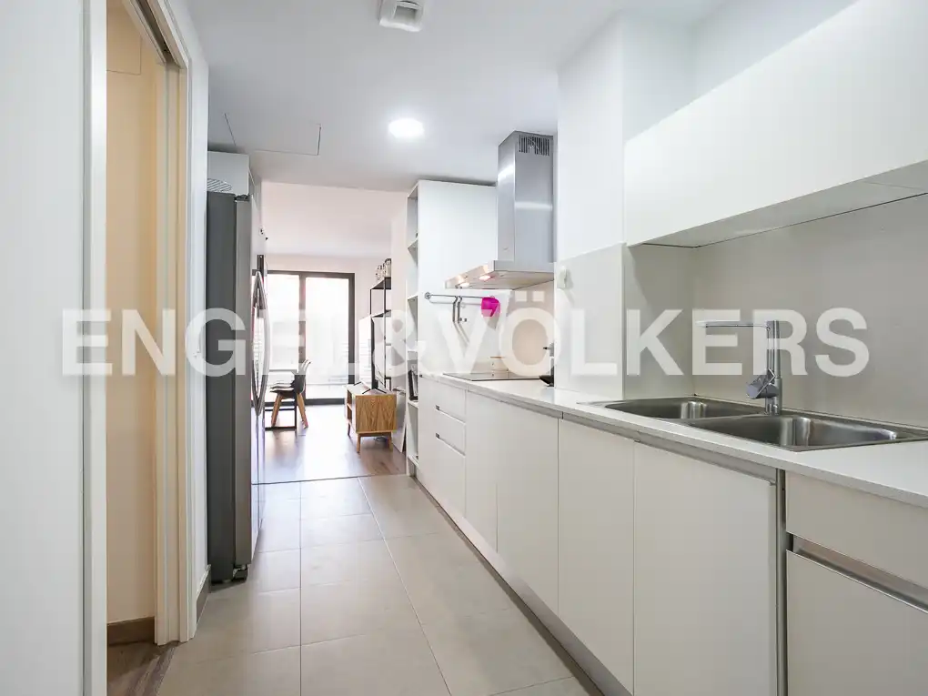 Küche von Wohnung zur Miete in Valencia mit Klimaanlage, Heizung und Terrasse