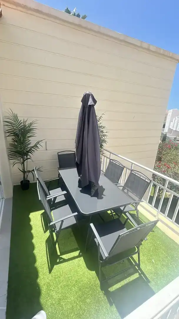Terraza de Piso de alquiler en Adeje con Aire acondicionado, Jardín privado y Piscina