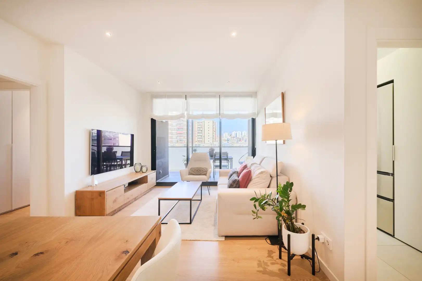 Sala de estar de Piso en venta en L'Hospitalet de Llobregat con Aire acondicionado, Calefacción y Parquet