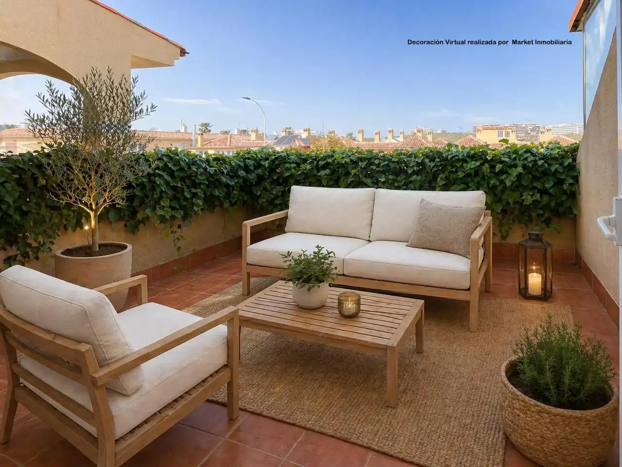 Terraza de Casa adosada en venta en Santa Pola con Jardín privado, Terraza y Piscina