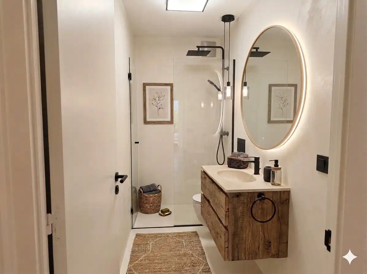Badezimmer von Loft zum Verkauf in Barcelona mit Klimaanlage und Heizung