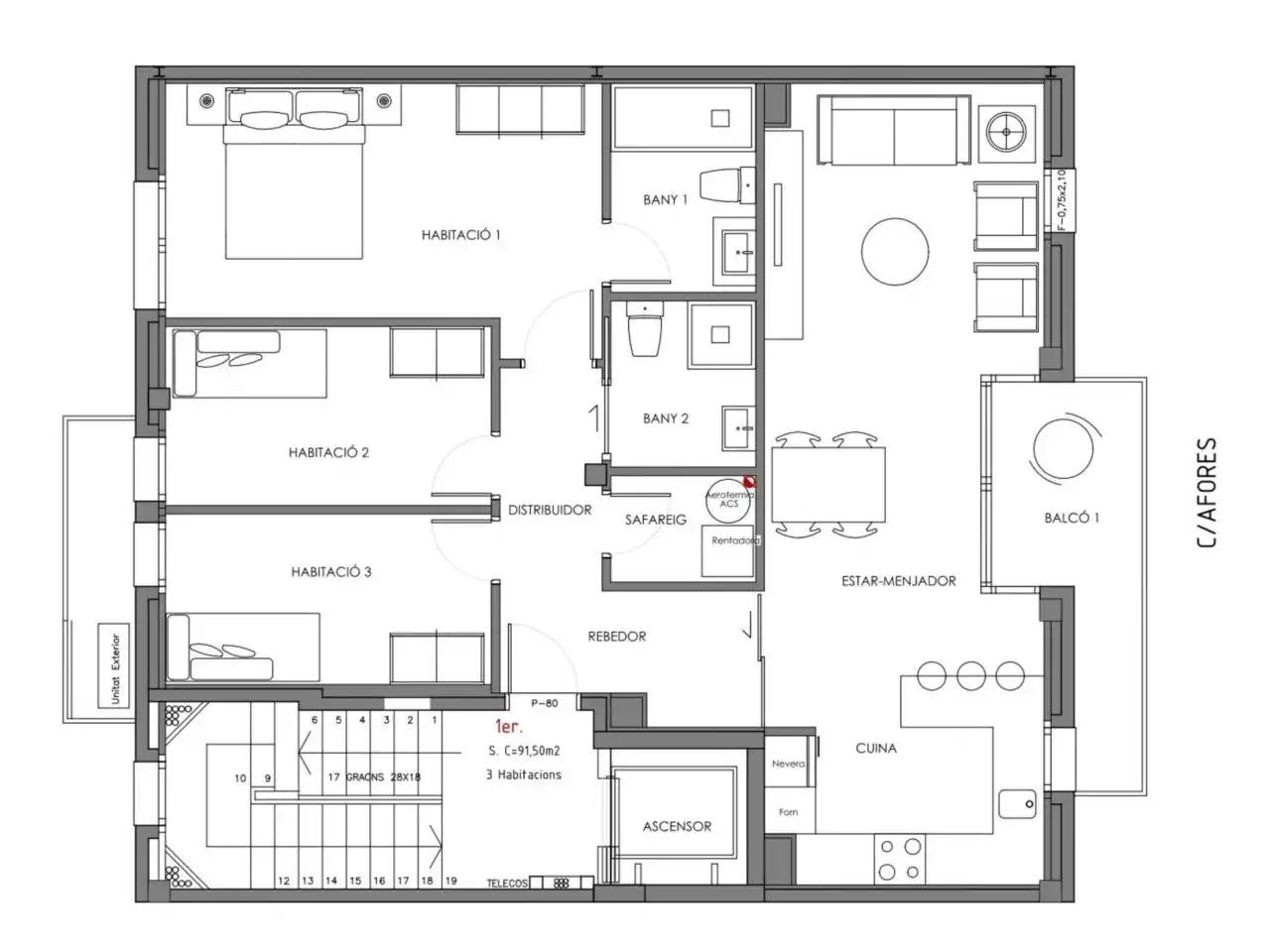 Wohnung mit Terrasse zum Verkauf in Calle Afores, imagen 5