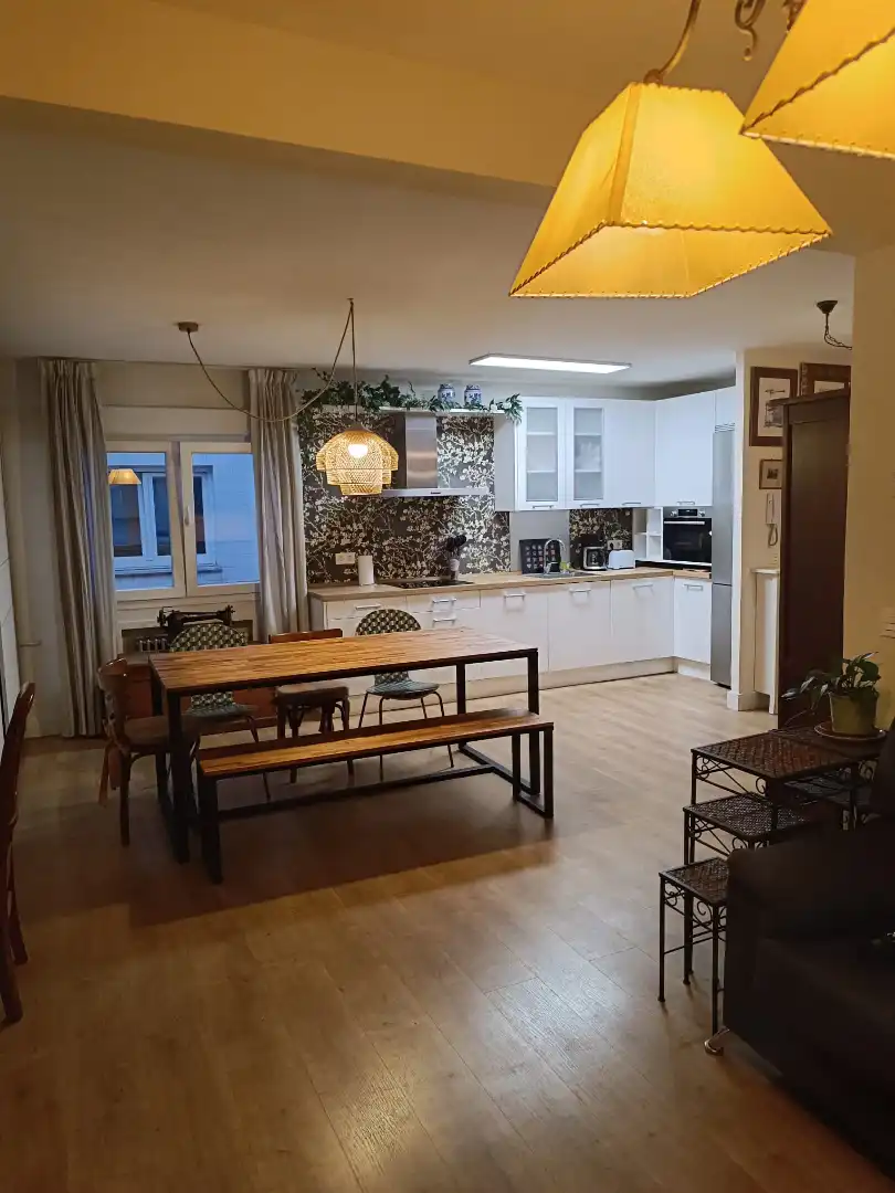 Kitchen of Flat for sale in Oviedo   with Heating, Parquet flooring and Storage room