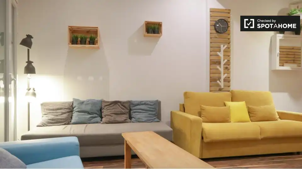 Wohnzimmer von Wohnung zur Miete in Madrid mit Klimaanlage, Heizung und Möbliert