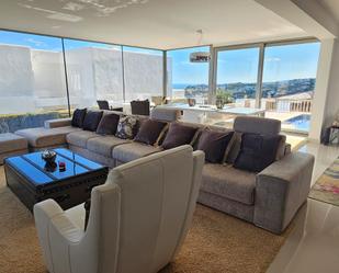 Sala d'estar de Finca rústica en venda en Benitachell / El Poble Nou de Benitatxell amb Aire condicionat, Terrassa i Piscina