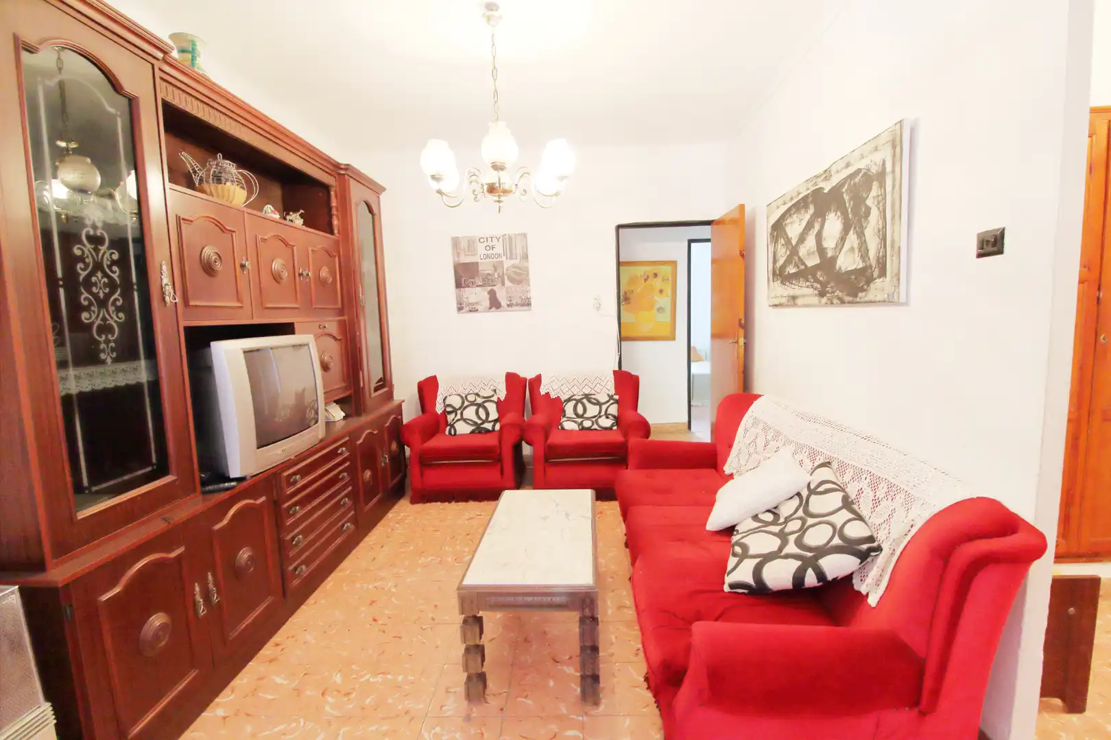 Sala de estar de Piso en venta en Corbera con Amueblado y Balcón