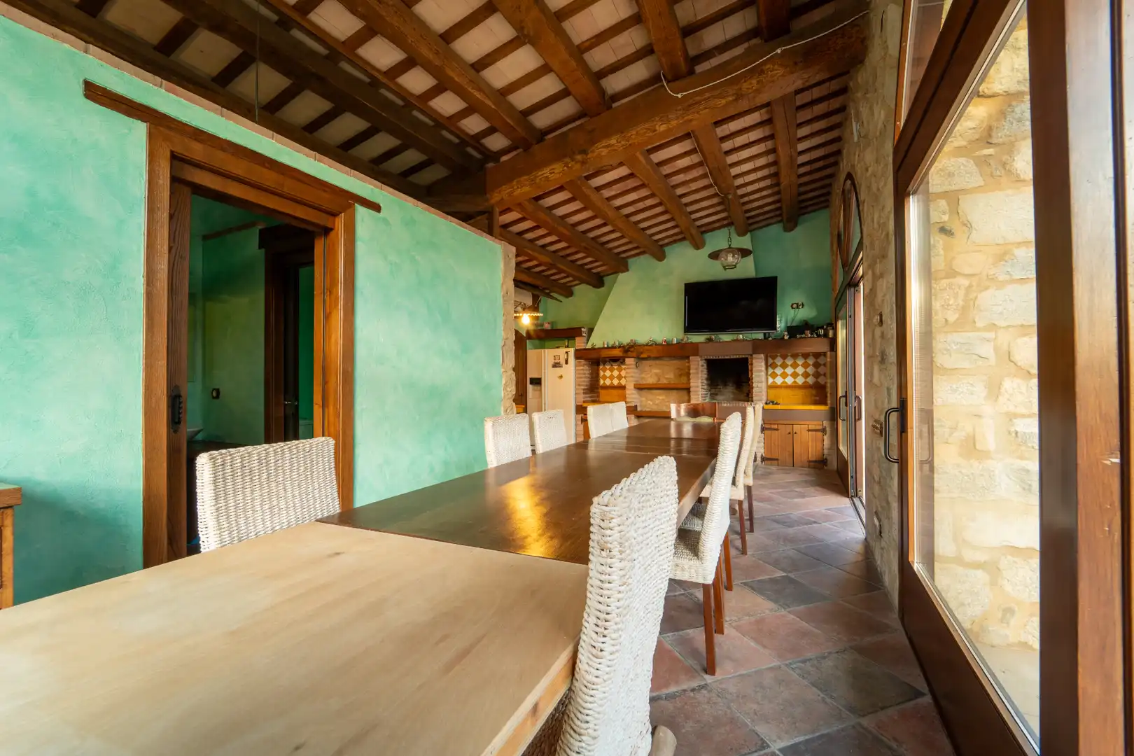 Comedor de Finca rústica en venta en Sant Joan de Mollet con Aire acondicionado, Calefacción y Jardín privado