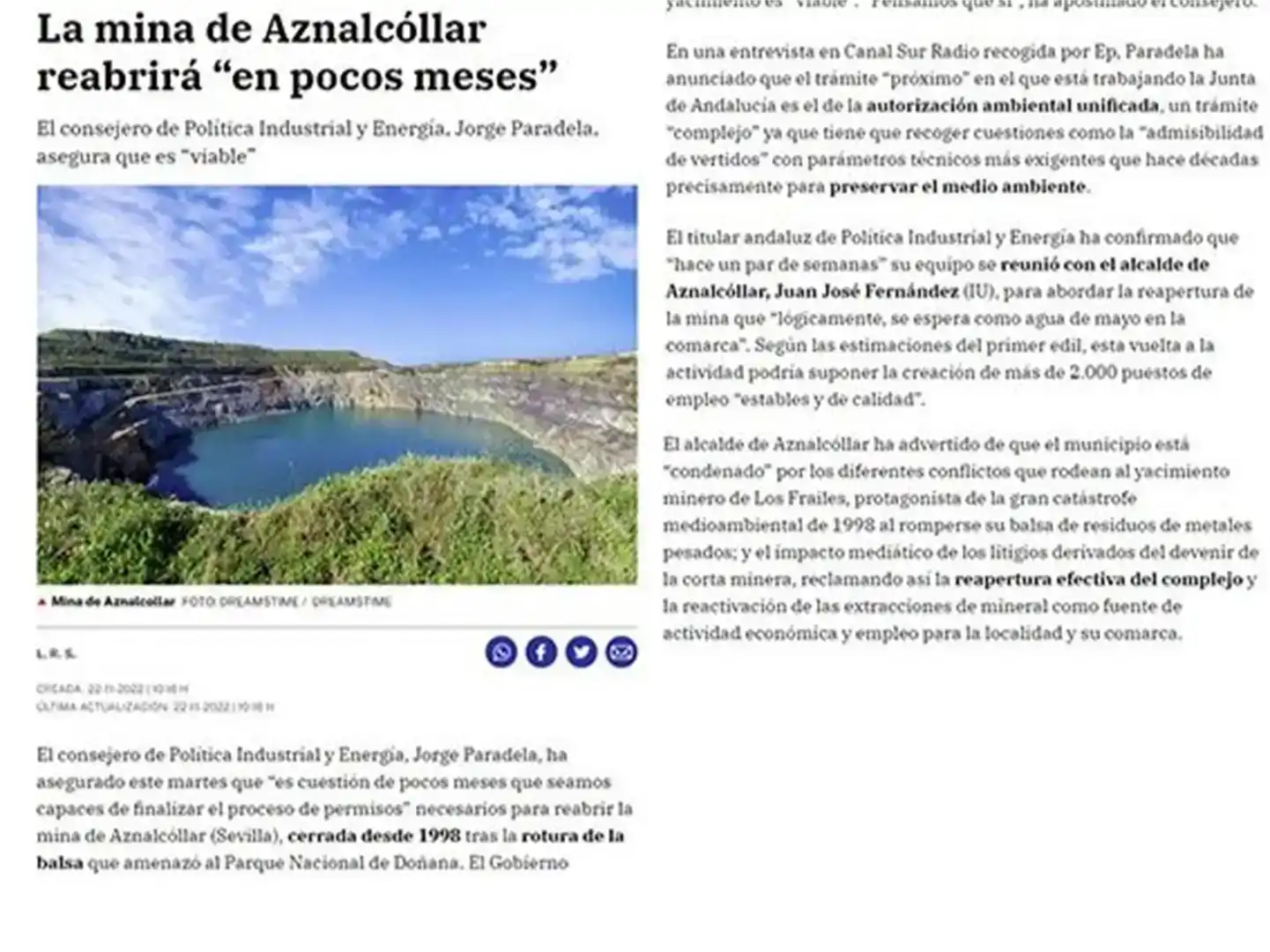 Vista exterior de Terreno en venta en Aznalcóllar