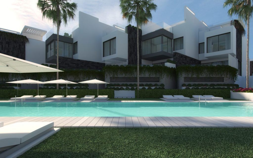 Swimming pool of House or chalet to rent in Estepona  with Air Conditioner, Terrace and Furnished