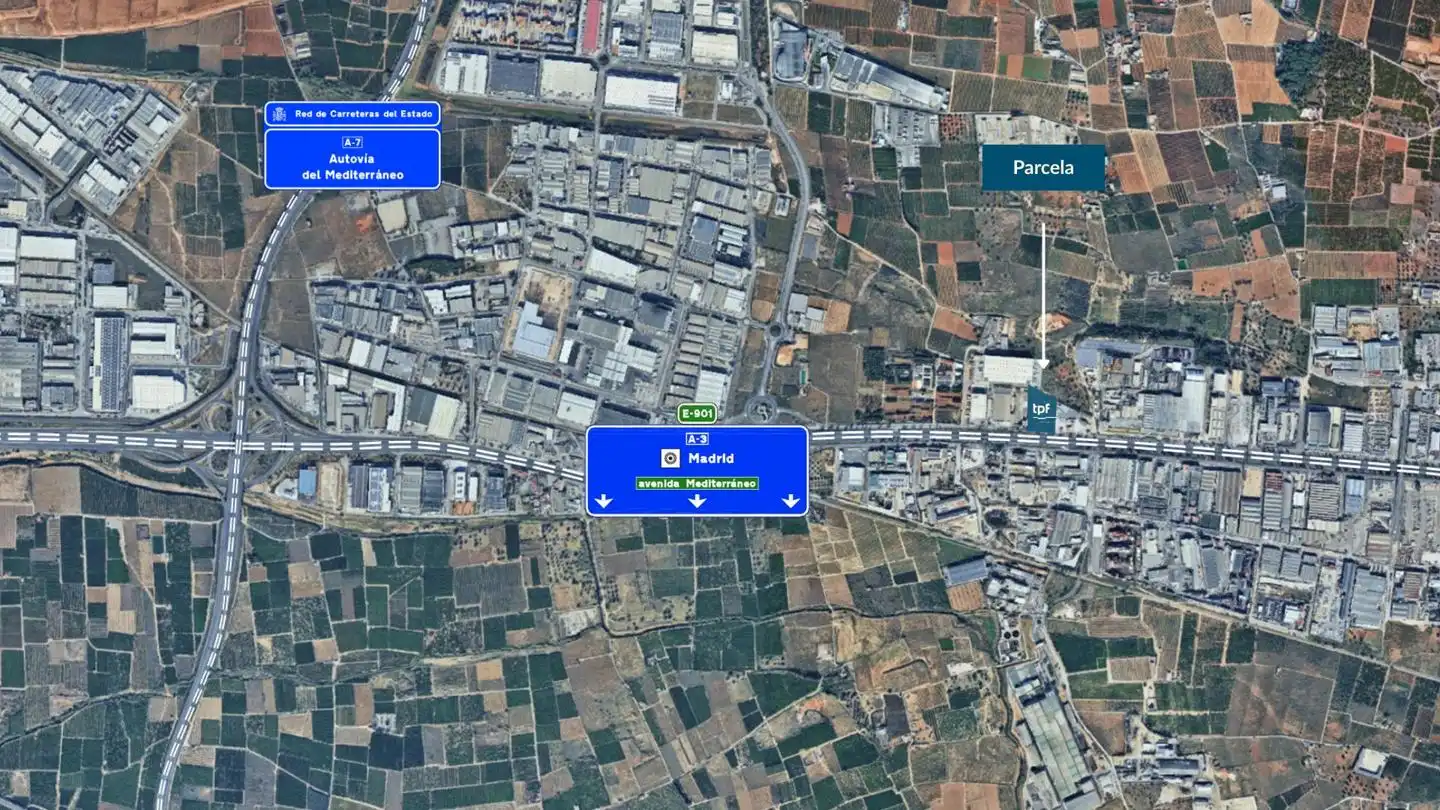 Außenansicht von Fabrik Grundstücke zum Verkauf in Quart de Poblet