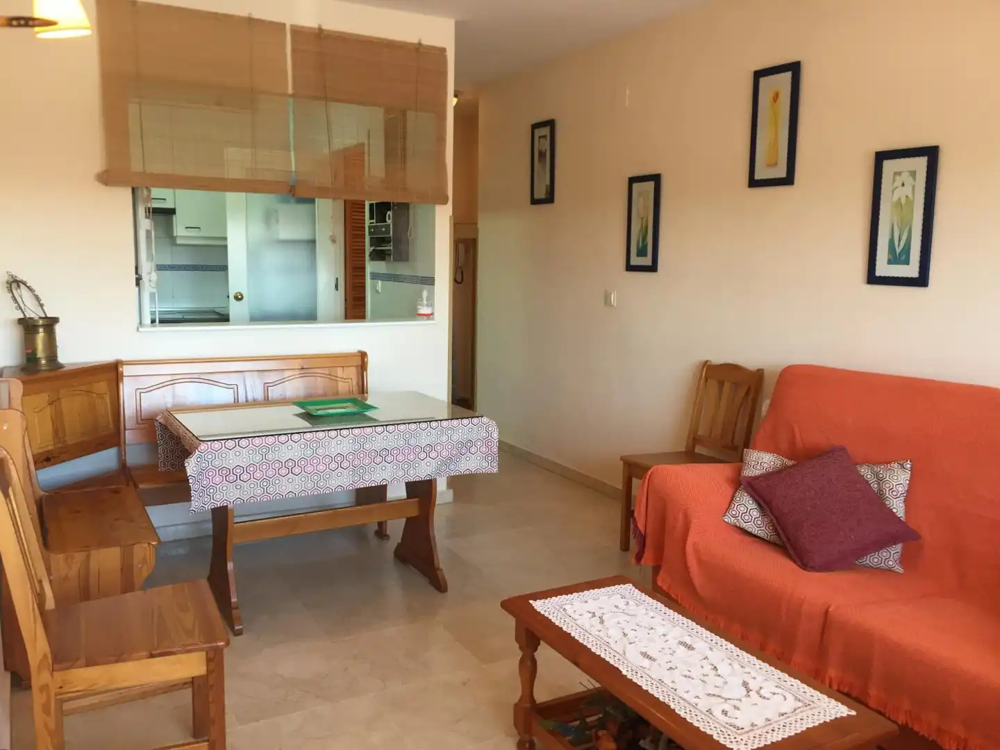 Sala de estar de Piso de alquiler en El Portil con Jardín privado, Terraza y Piscina