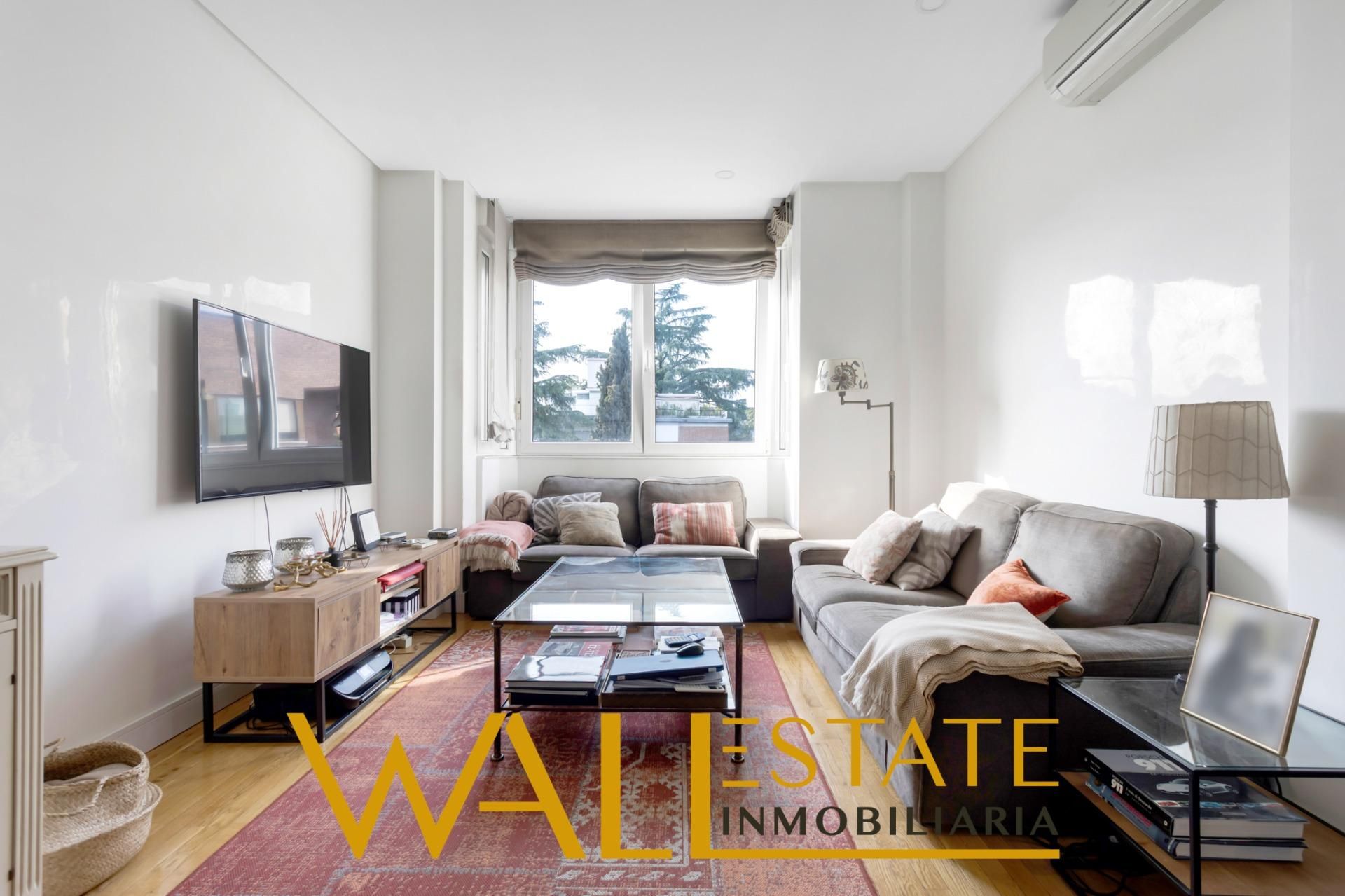 Living room of Flat for sale in  Madrid Capital  with Air Conditioner, Heating and Private garden