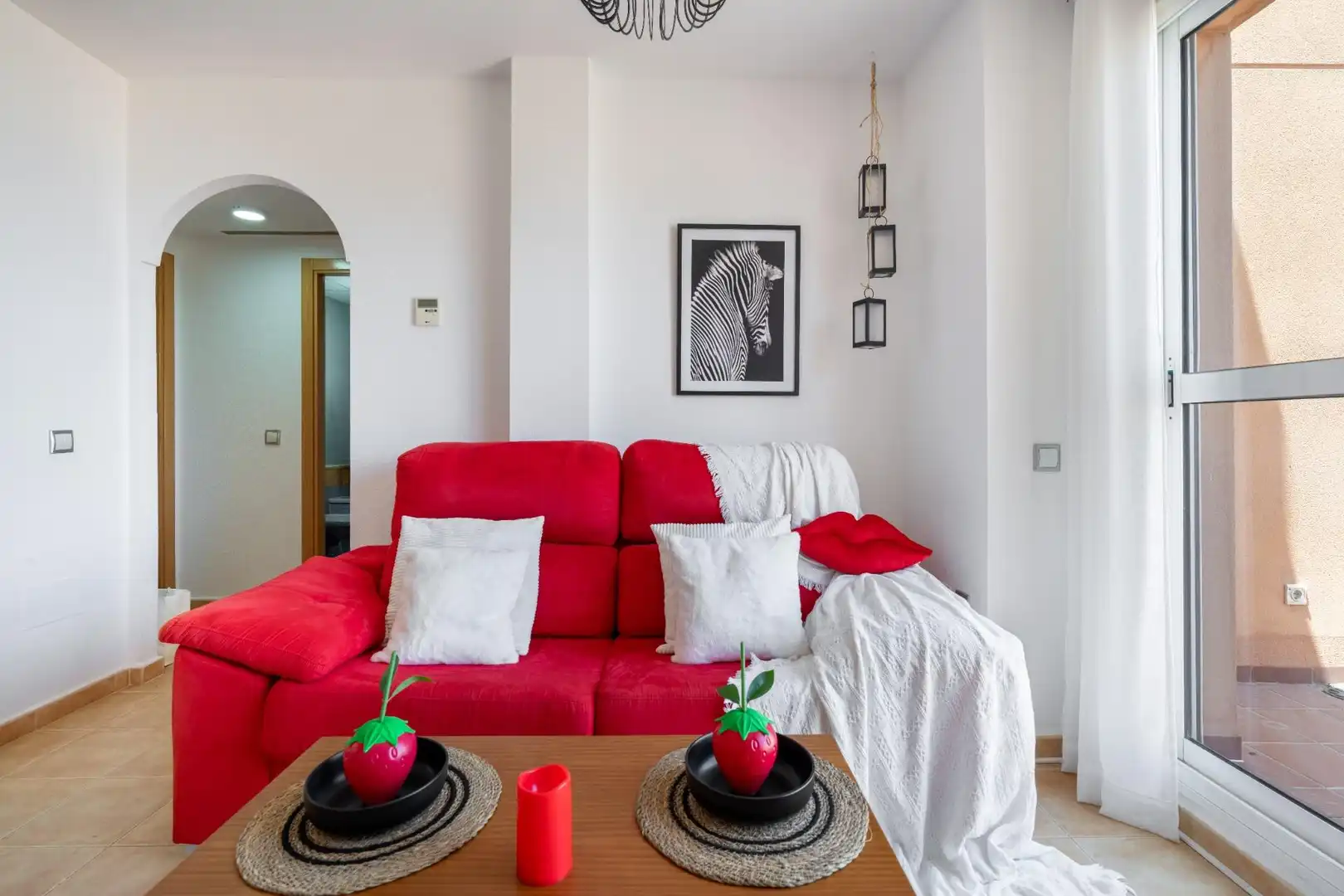 Wohnzimmer von Maisonette zum Verkauf in Mojácar mit Klimaanlage, Privatgarten und Terrasse