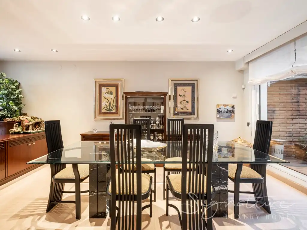 Dining room of Detached homes for sale in Sant Cugat del Vallès  with Air Conditioner, Private garden and Terrace