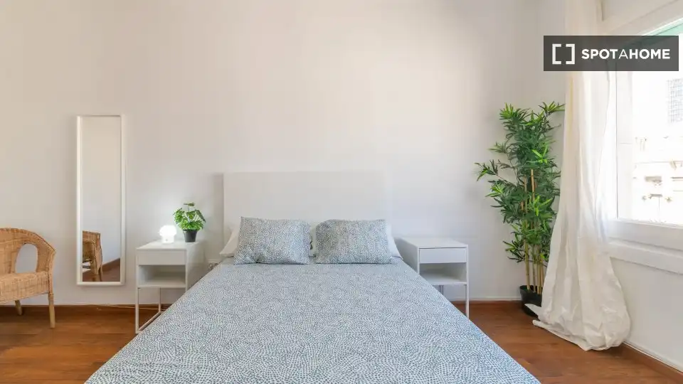 Schlafzimmer von Wohnung zur untervermieten in Barcelona mit Klimaanlage, Heizung und Möbliert