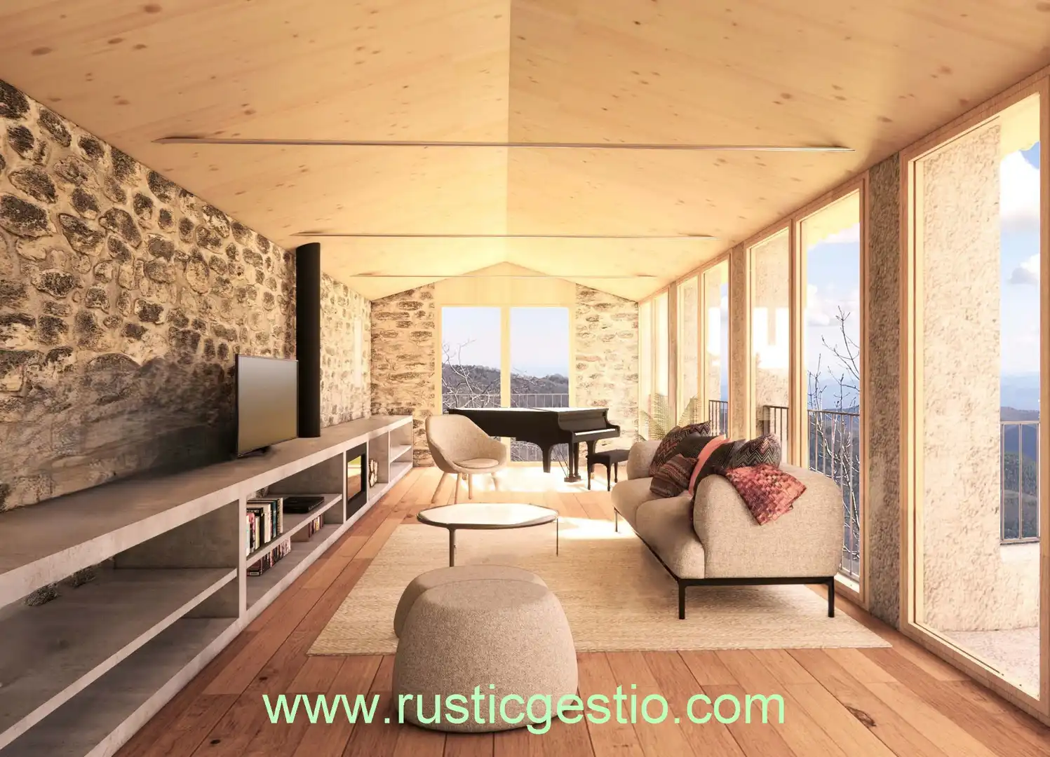 Sala de estar de Finca rústica en venta en Ogassa con Jardín privado y Terraza