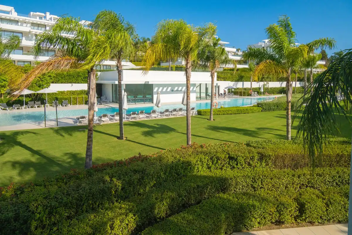 Garden of Apartments for rent in Estepona  with Air Conditioner, Parquet flooring and Terrace